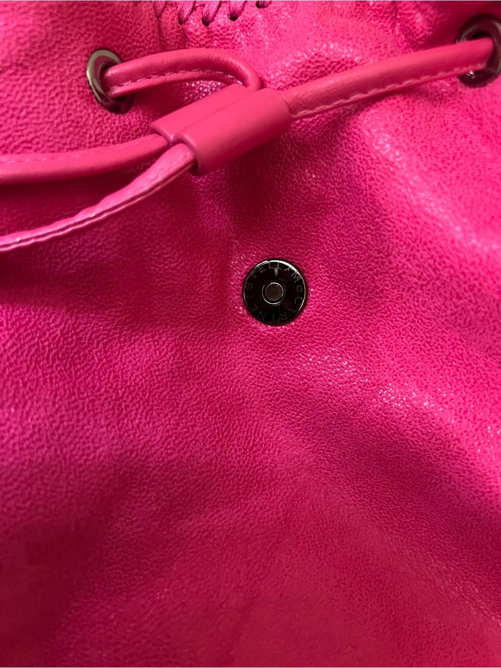 Stella McCartney Vibrant Hot Pink Chain-Trim Backpack - Picture 7 of 14